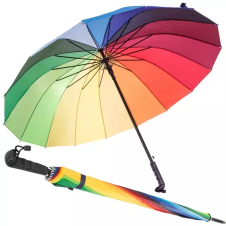 Duży parasol parasolka tęczowa wytrzymała automat-5907451329573