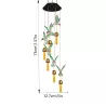 Kolibry solarne z mosiężnymi dzwonkami barwne lampki ogrodowe LED RGB