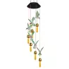Kolibry solarne z mosiężnymi dzwonkami barwne lampki ogrodowe LED RGB