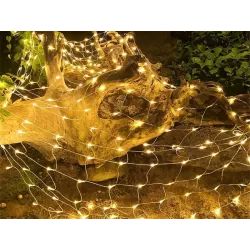 Siatka świetlna kurtyna 100 led lampki święta zewnętrzne biała ciepła 1x2m