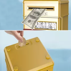 Skarbonka sejf bankomat ma kod dostępu na banknoty monety małe skarby