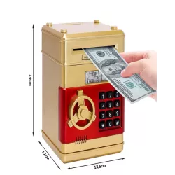 Skarbonka sejf bankomat ma kod dostępu na banknoty monety małe skarby