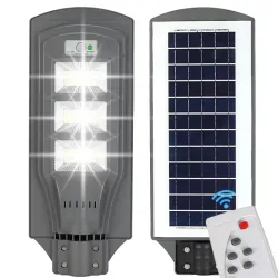 Lampa solarna uliczna led latarnia z pilotem czujnik ruchu i zmierzchu ip65