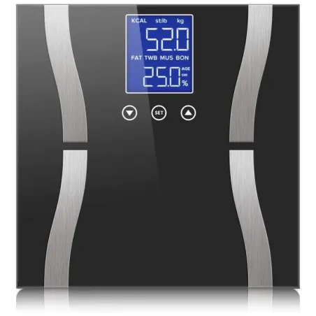 Analityczna waga łazienkowa 180kg szklana lcd zasilana z baterii 2xAAA-5907451316573