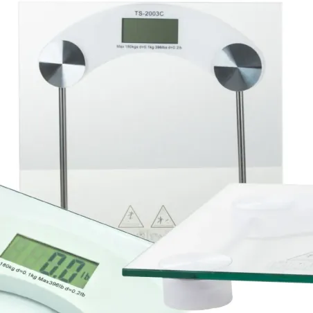 Waga łazienkowa elektroniczna 180kg szklana lcd przezroczysta 2xAAA-5907451361238