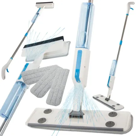 Mop płaski 2w1 ze spryskiwaczem ściągaczka do okien myjka 3x nakładki-5907451351628