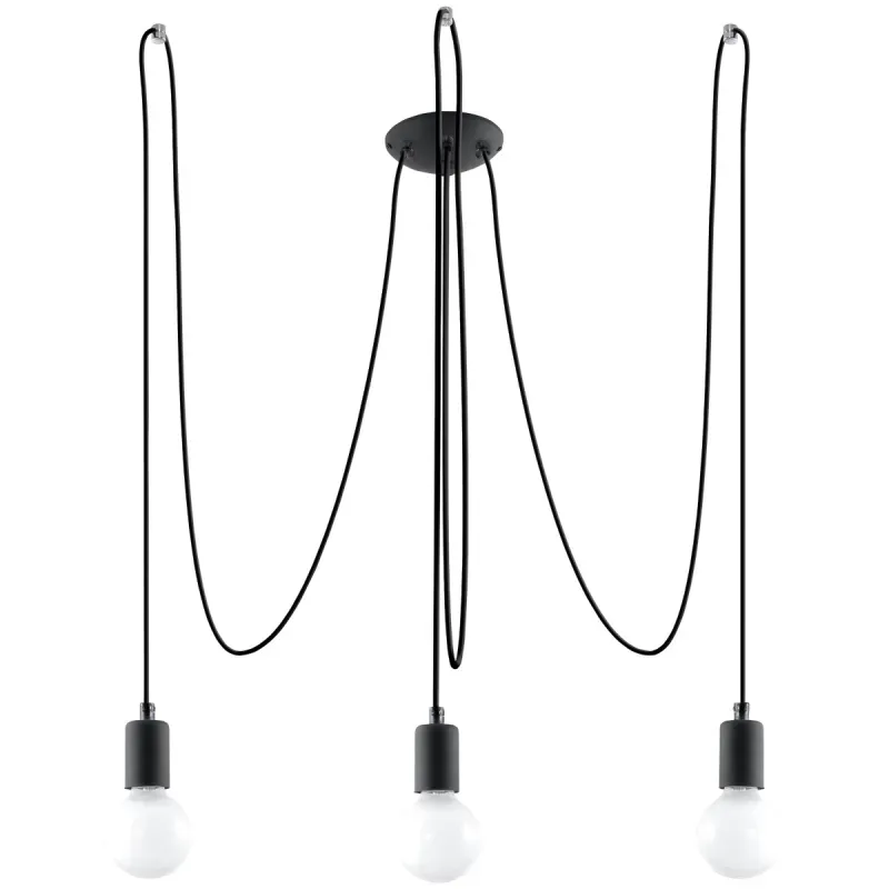 Żyrandol EDISON 3 czarny Żyrandol EDISON 3 czarny