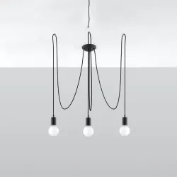Żyrandol EDISON 3 czarny