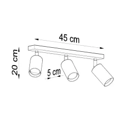 Plafon BERG 3 naturalne drewno-5903282707023-4620