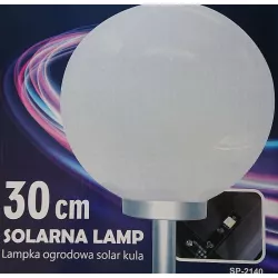 Lampa SOLARNA LED Lampka ogrodowa solar KULA 30 cm