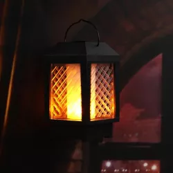 latarenka solarna, lampa ozdobna 96 led kaganek z efektem płomienia