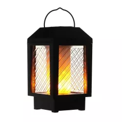 Lampa ogrodowa lampa ozdobna kaganek z efektem płomienia stojąca