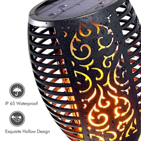 Pochodnia z ciepłym efektem płomienia lampa solarna 33 LED-8590214136616