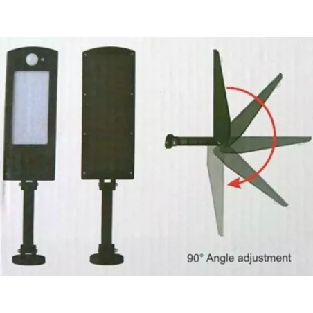 Lampa ogrodowa solarna 48W, z pilotem, czujnikiem ruchu i zmierzchu-
