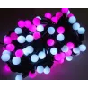 Lampki choinkowe kulki 200 LED-16m biało-różowe+czapka
