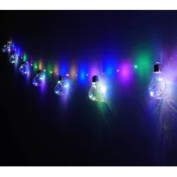 Girlanda lampek 10 żarówek z świecącym sznurem led multikolor  3,8m
