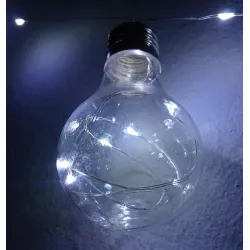 Girlanda lampek 10 żarówek z świecącym sznurem led białe-zimne 3,8m