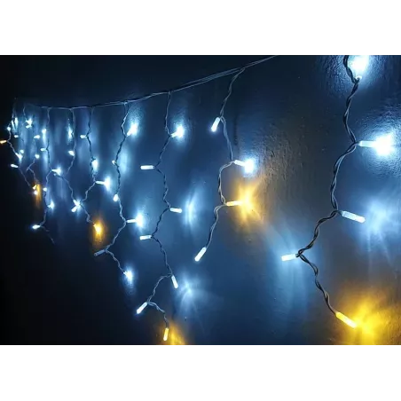Girlanda 16 zimnych skrzących sopli 3,5m, zewnętrzne lampki choinkowe-