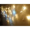 Girlanda 16 białych-ciepła skrzących sopli 3,5m, zewnętrzne lampki choinkowe