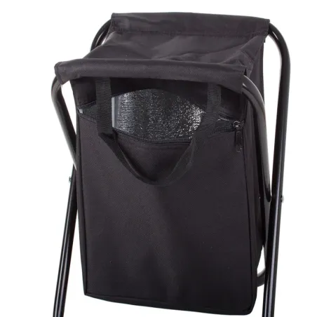 Krzesło wędkarskie turystyczne taboret z torbą termiczną kolor czarny-5907451332085