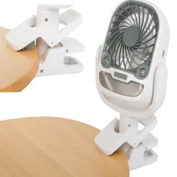 Wentylator bezprzewodowy biurkowy stojący klips nawilżacz usb rgb 2w1