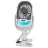 Wentylator bezprzewodowy biurkowy stojący klips nawilżacz usb rgb 2w1