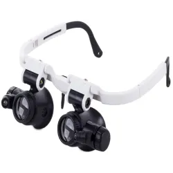 Lupa okulary zegarmistrzowskie do elektroniki napraw 8x 23x led