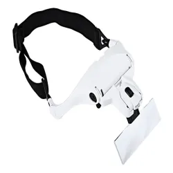 Lupa na głowę czołowa okulary z diodami 2 led 3.5x do prac serwisowych