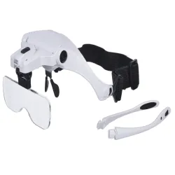 Lupa na głowę czołowa okulary z diodami 2 led 3.5x do prac serwisowych