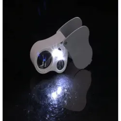 Lupa kieszonkowa jubilerska składana podświetlenie led uv 25x 50x