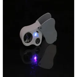 Lupa kieszonkowa jubilerska składana podświetlenie led uv 25x 50x