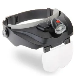 Lupa nagłowna okulary precyzyjne mocne z podświetleniem led 3,5x
