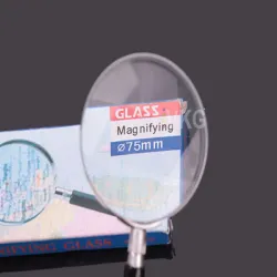 Lupa klasyczna szkło powiększające 75mm metalowa z uchwytem