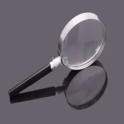 Lupa klasyczna szkło powiększające 75mm metalowa z uchwytem