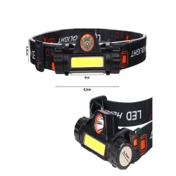 Latarka czołowa cob 4w1 lampka czołówka z magnesem ładowania USB