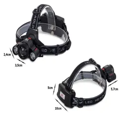 Latarka czołowa ZOOM led cree xm-l t6 2x xp-e z dwoma ładowarkami