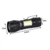 Latarka bailong klasyczna mini cree zoom xp-e światło boczne led cob