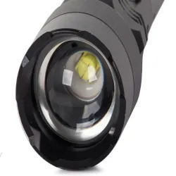 Latarka bailong taktyczna mocna led xhp50 funkcja zoom ładowana z USB
