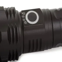 Latarka bailong taktyczna mocna led xhp50 funkcja zoom ładowana z USB