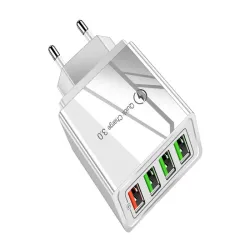 Szybka ładowarka sieciowa 18W 4xusb quick charge 3.0 biała kostka