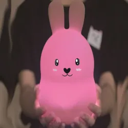 Lampka nocna dla dzieci led królik dotyk rgb pilot bezprzewodowa
