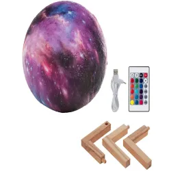 Lampka nocna księżyc 3d rgb moon light z pilotem bezprzewodowa 5V/USB