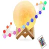 Lampka nocna księżyc 14cm kolorowa rgb usb akumulator pilot 5V/USB