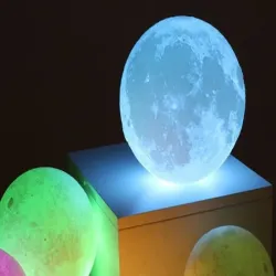 Lampka nocna księżyc 14cm kolorowa rgb usb akumulator pilot 5V/USB