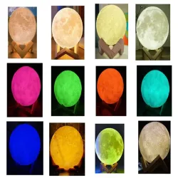 Lampka nocna księżyc 14cm kolorowa rgb usb akumulator pilot 5V/USB