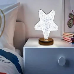 Lampka nocna stołowa gwiazda kryształ led rgb usb delikatnie oświetla