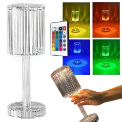 Lampka nocna stołowa kryształ led rgb usb pilot bezprzewodowa 5V USB-c