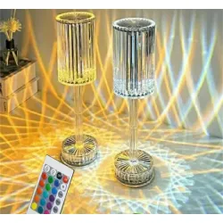 Lampka nocna stołowa kryształ led rgb usb pilot bezprzewodowa 5V USB-c