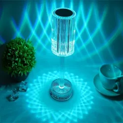Lampka nocna stołowa kryształ led rgb usb pilot bezprzewodowa 5V USB-c