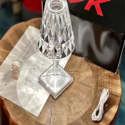 Lampka nocna stołowa kryształ led rgb usb bezprzewodowa z pilotem IR